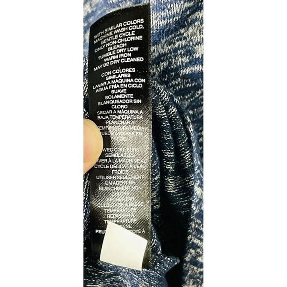 Weekends by Chicos Women Asymmetrical Knit Sweater Sz 3 Lightweight Blue Stretch - Picture 6 of 9